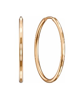 Серьги конго из красного золота